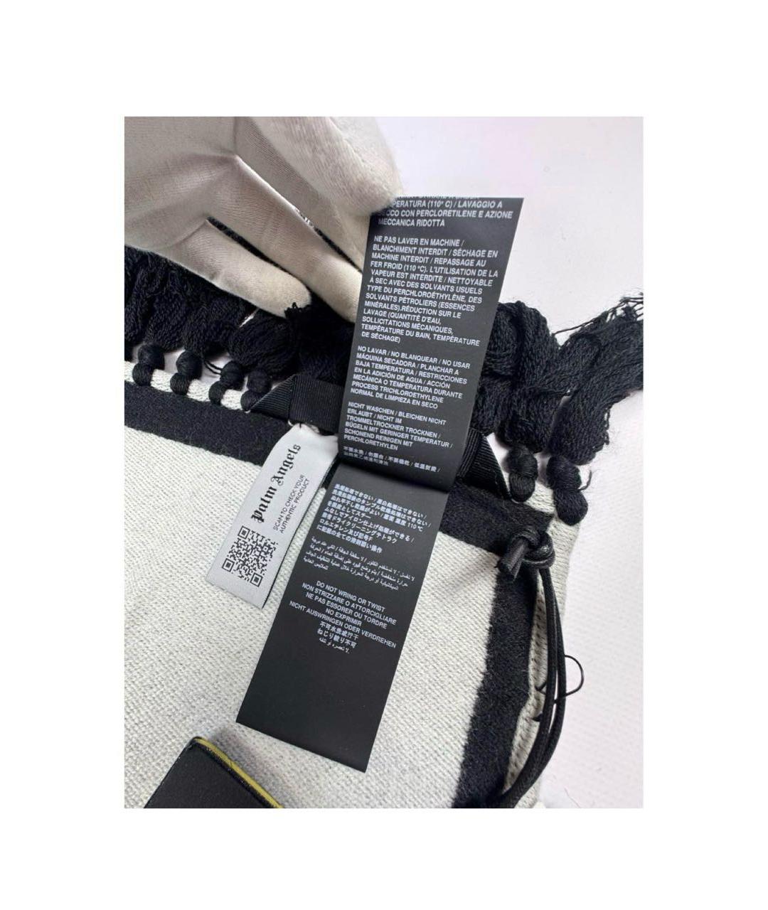 PALM ANGELS Черный шерстяной шарф, фото 6