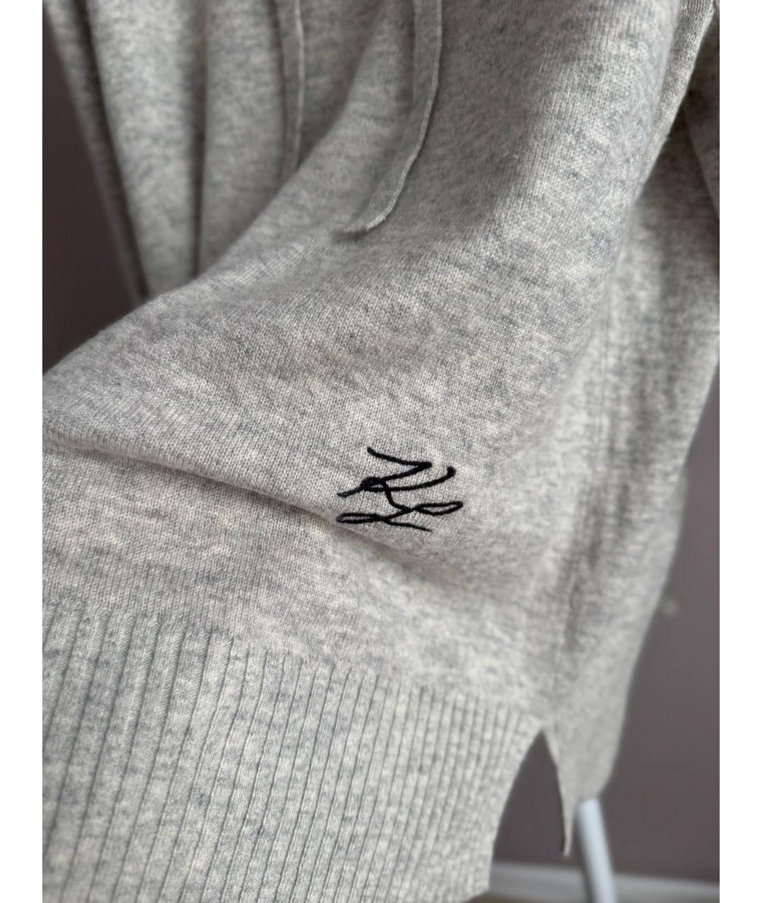 KARL LAGERFELD Серый кашемировый джемпер / свитер, фото 3