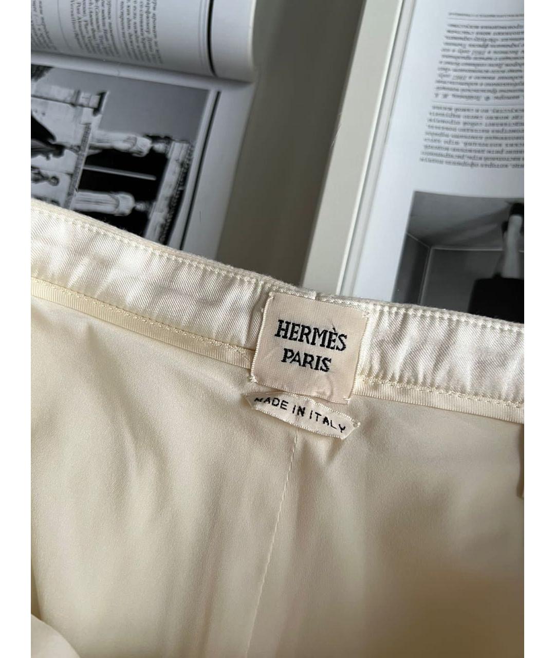 HERMES Бежевые бриджи, фото 4