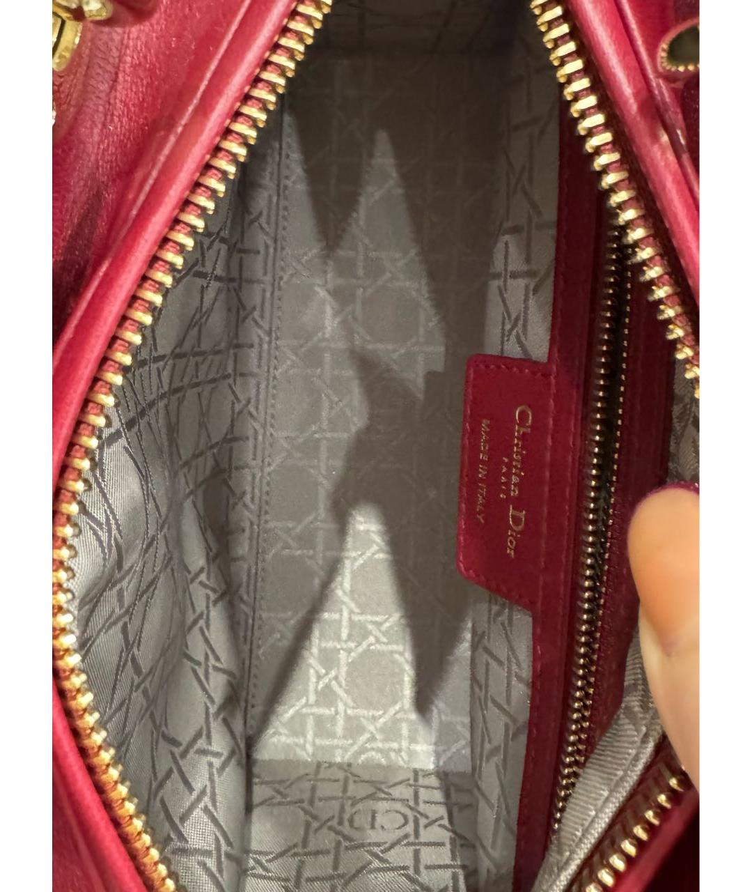CHRISTIAN DIOR Красная кожаная сумка через плечо, фото 6