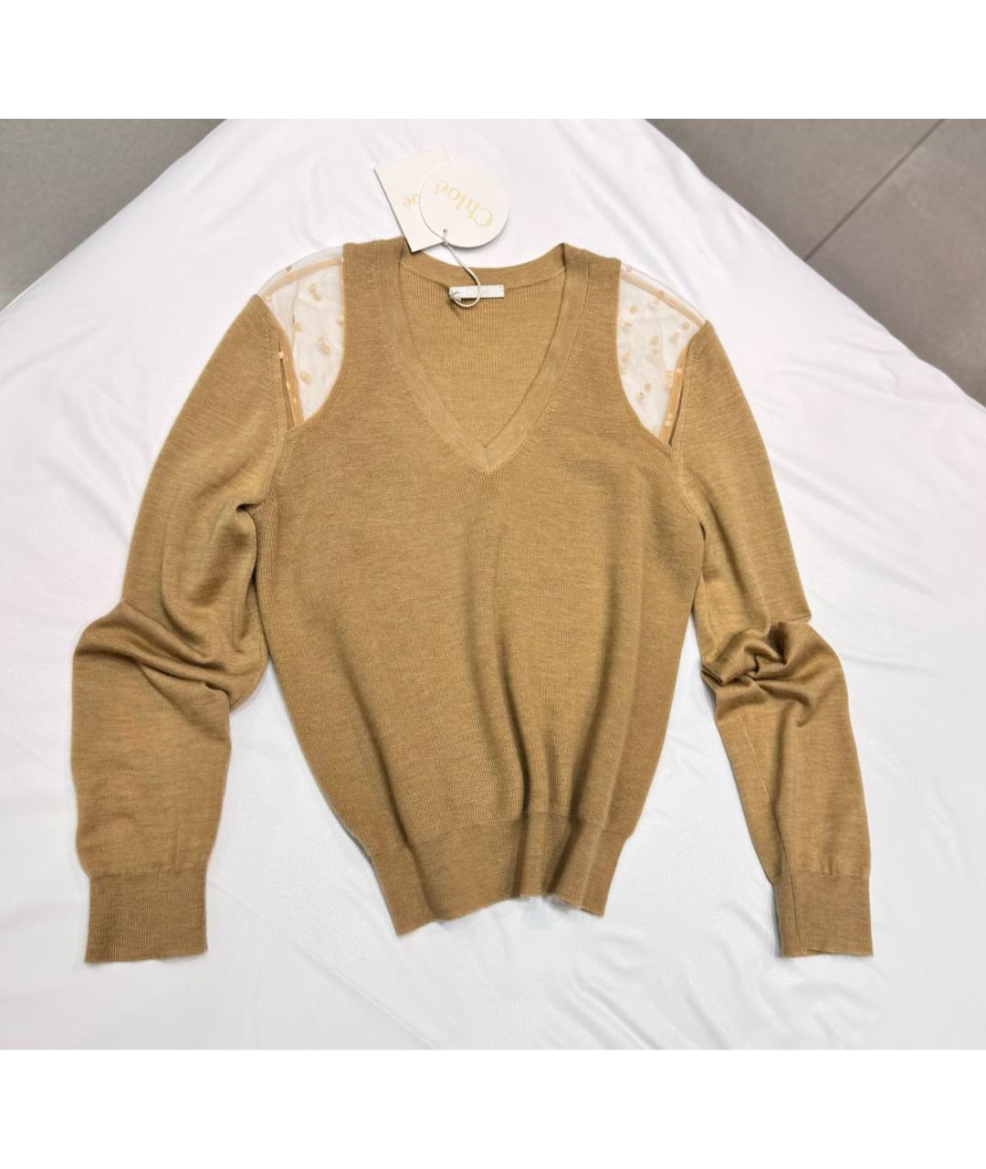 CHLOE Бежевый кашемировый джемпер / свитер, фото 8