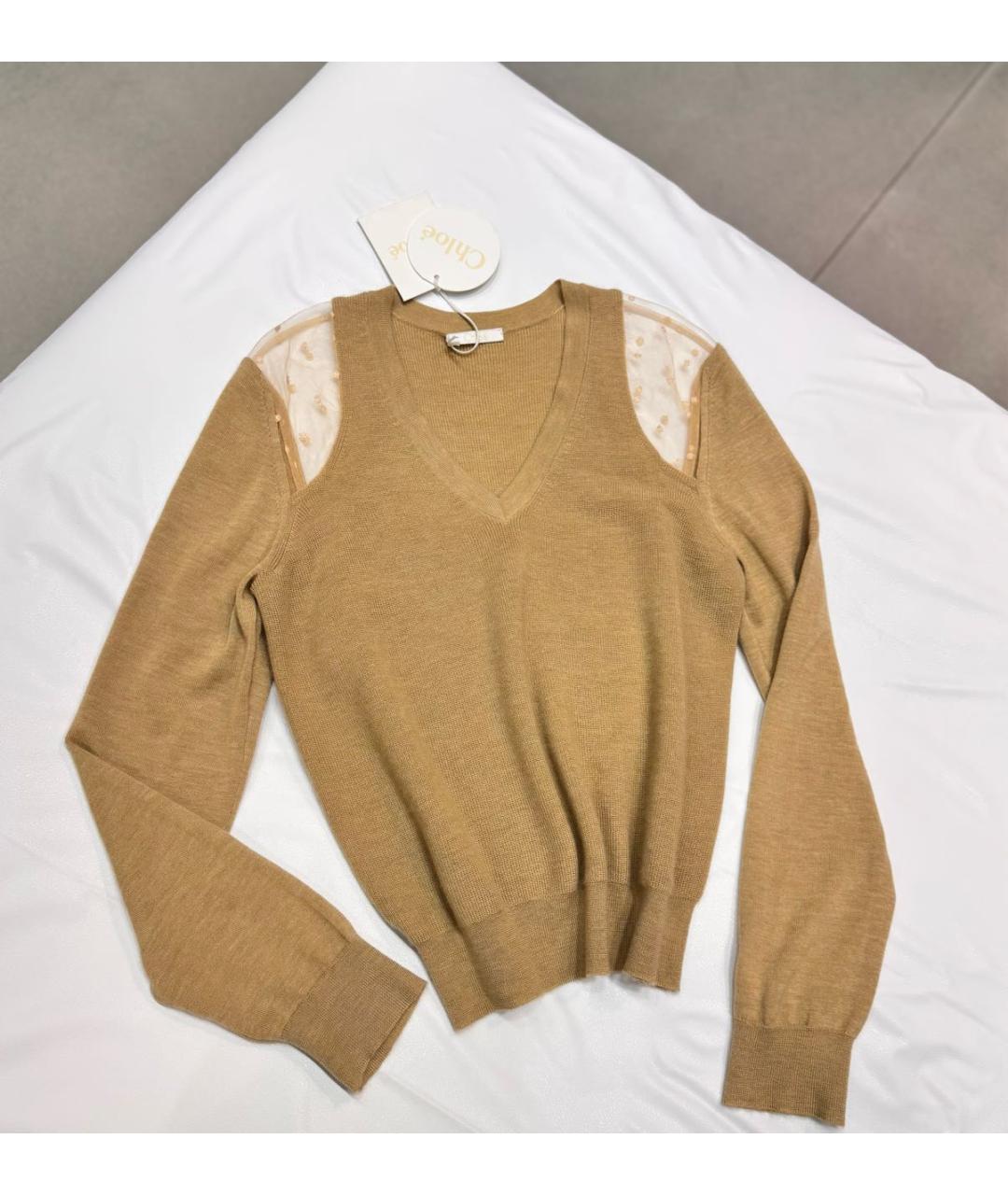CHLOE Бежевый кашемировый джемпер / свитер, фото 3