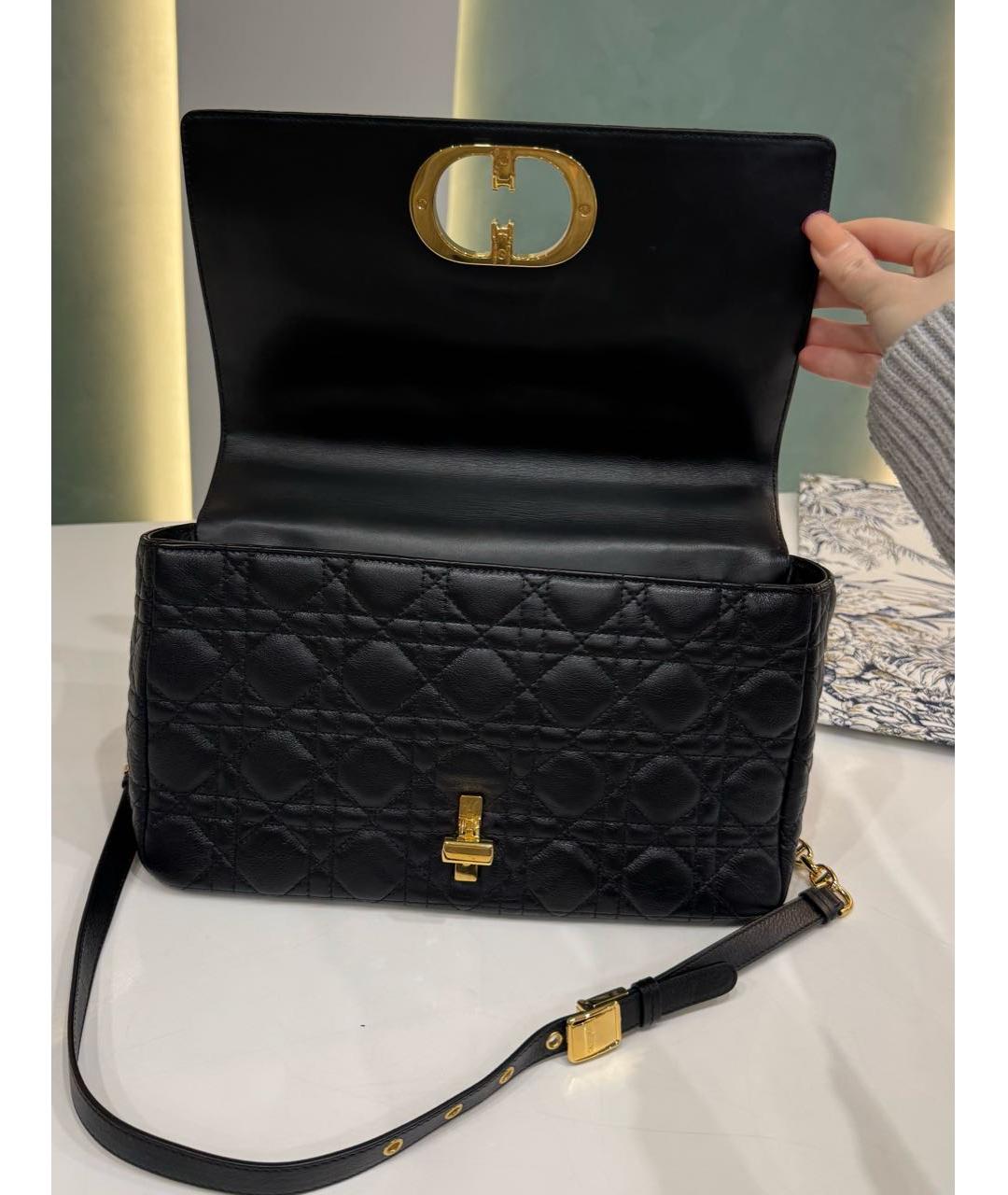CHRISTIAN DIOR Черная кожаная сумка через плечо, фото 6