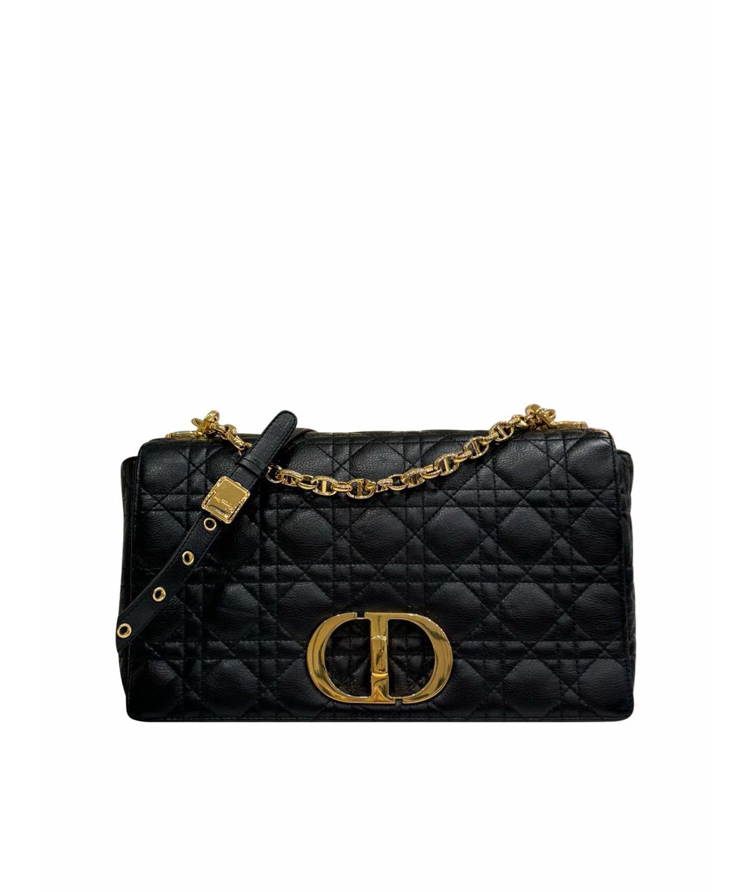 CHRISTIAN DIOR Черная кожаная сумка через плечо, фото 1