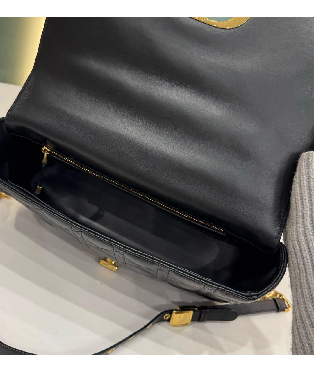 CHRISTIAN DIOR Черная кожаная сумка через плечо, фото 5
