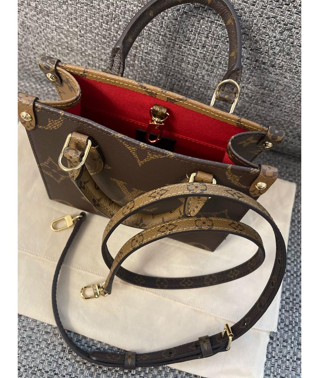 LOUIS VUITTON Коричневая сумка с короткими ручками, фото 6