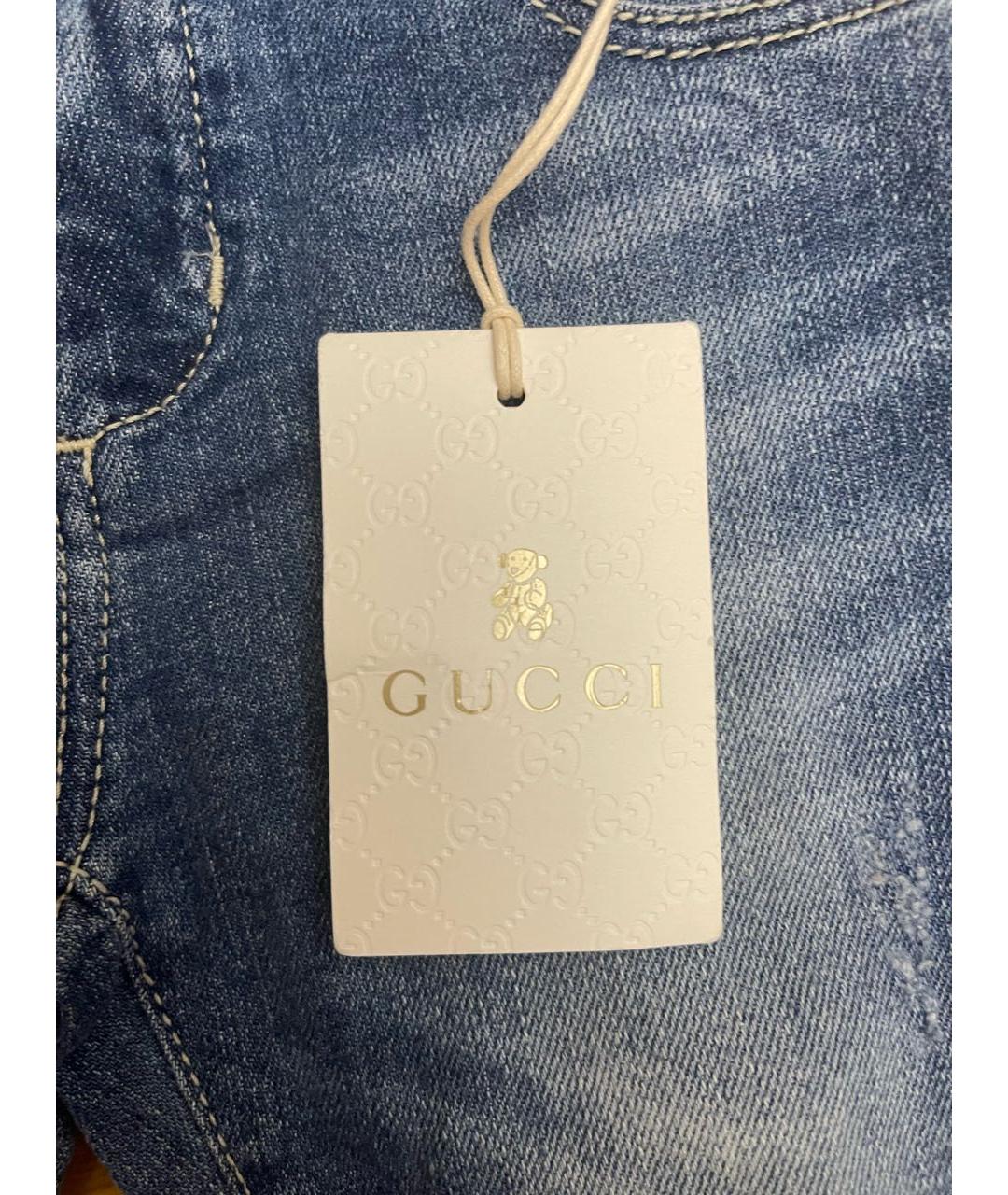 GUCCI Синие хлопковые джинсы, фото 3