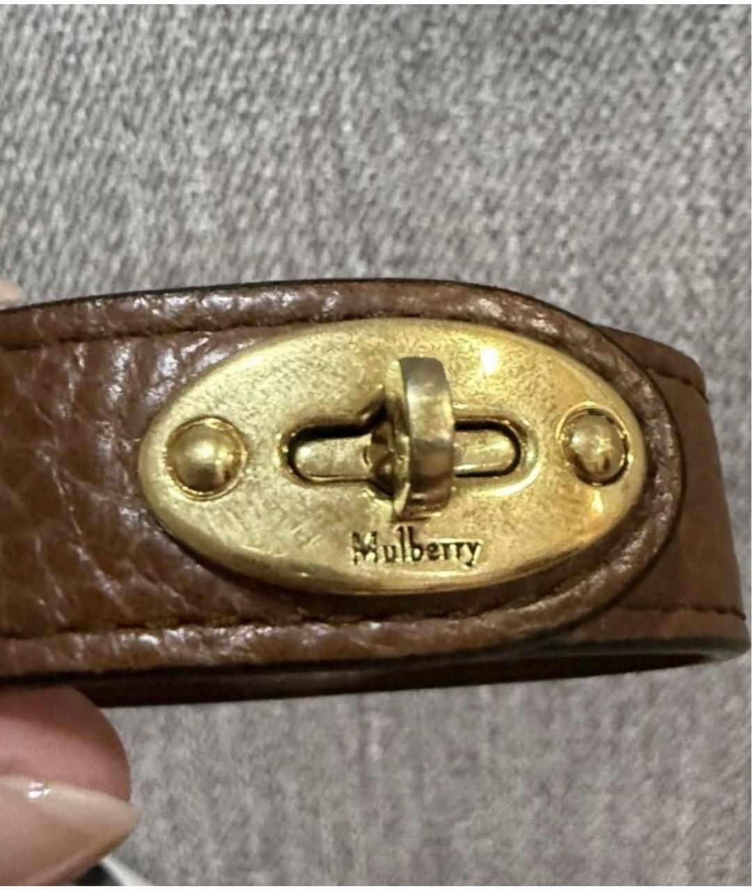 MULBERRY Коричневый кожаный браслет, фото 5