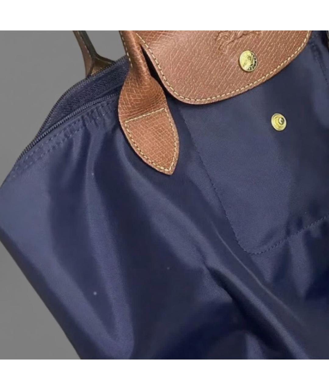 LONGCHAMP Темно-синяя тканевая сумка тоут, фото 7