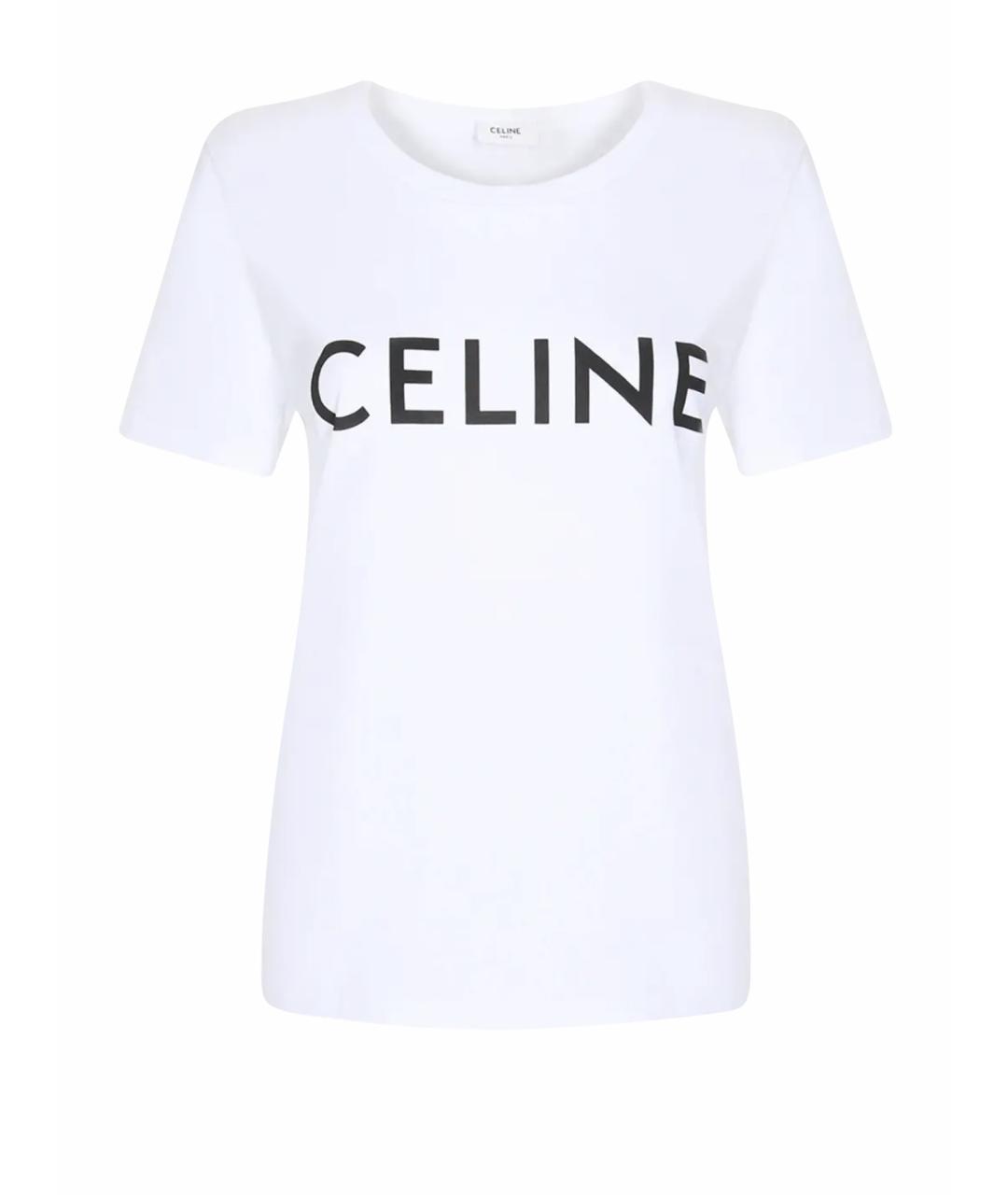 CELINE Белая хлопковая футболка, фото 1