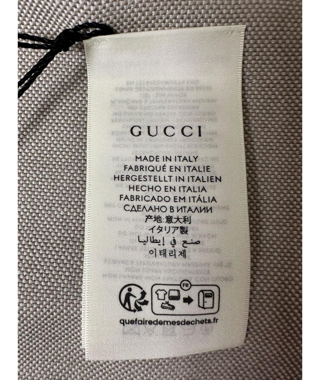 GUCCI Бежевый шерстяной шарф, фото 4