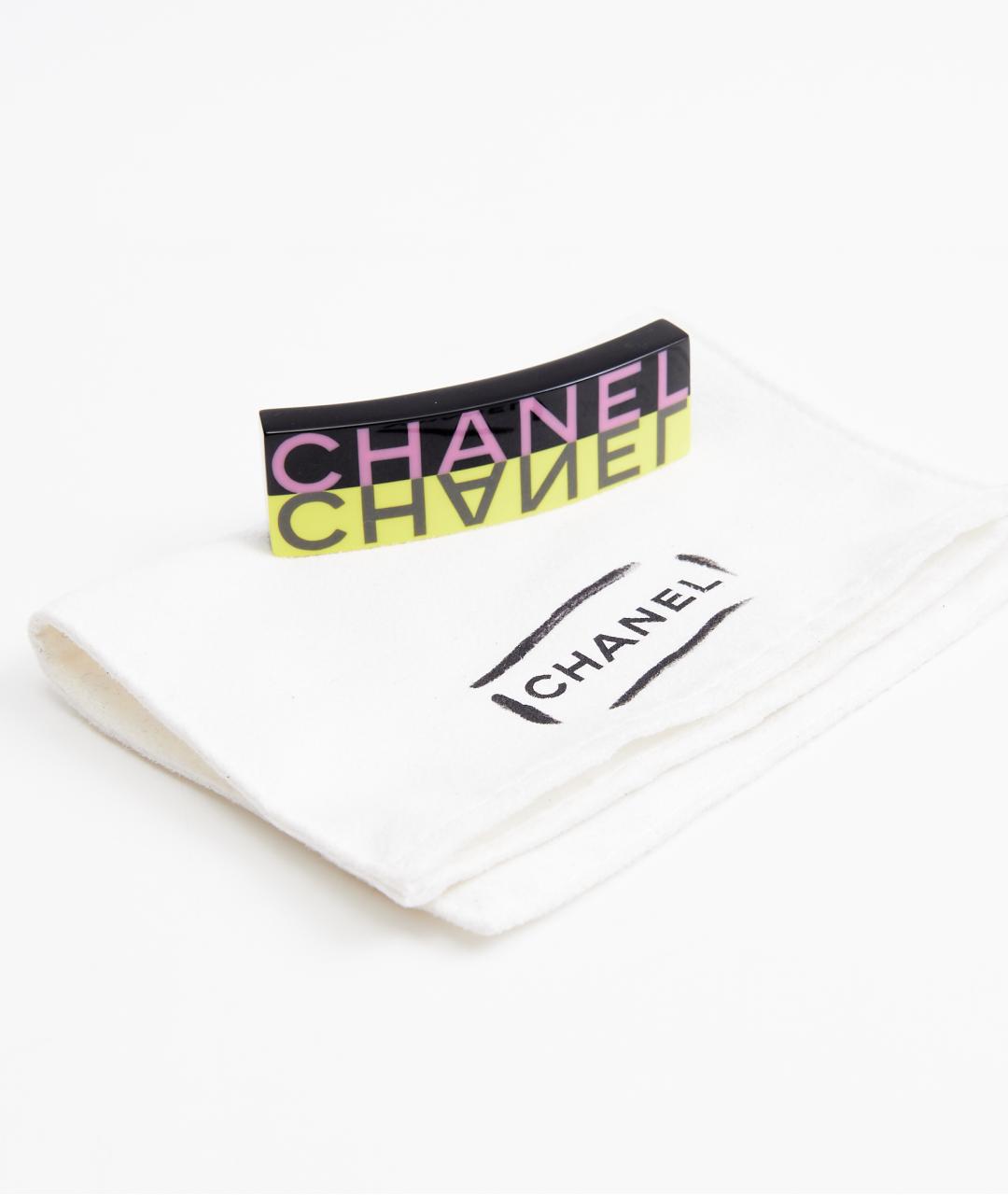 CHANEL Черная заколка, фото 4