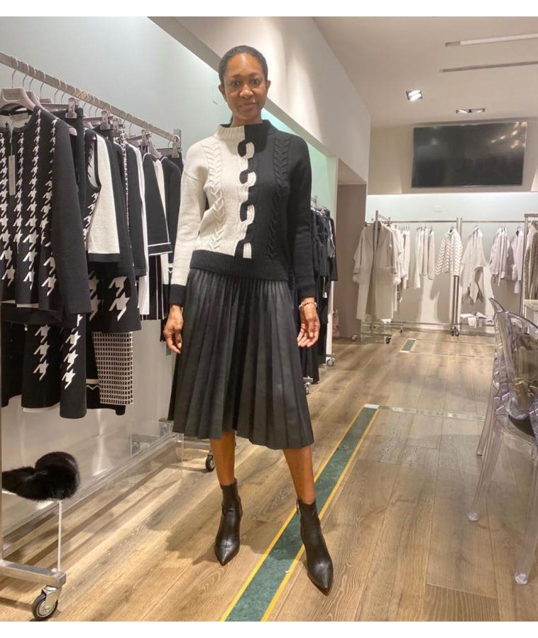 D.EXTERIOR Черная полиэстеровая юбка миди, фото 7