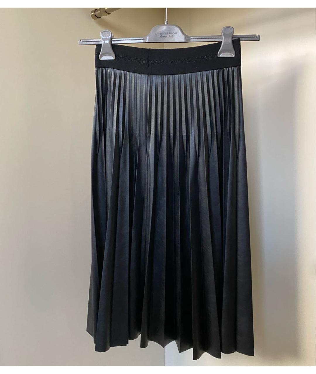 D.EXTERIOR Черная полиэстеровая юбка миди, фото 2