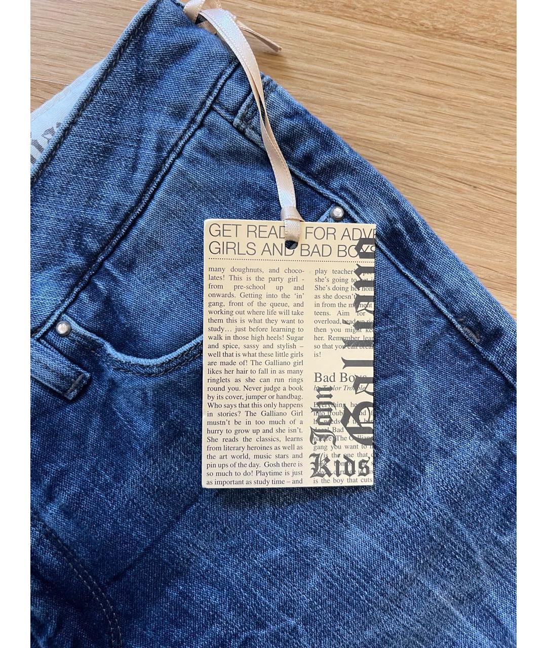 JOHN GALLIANO Синие хлопковые детские джинсы, фото 2