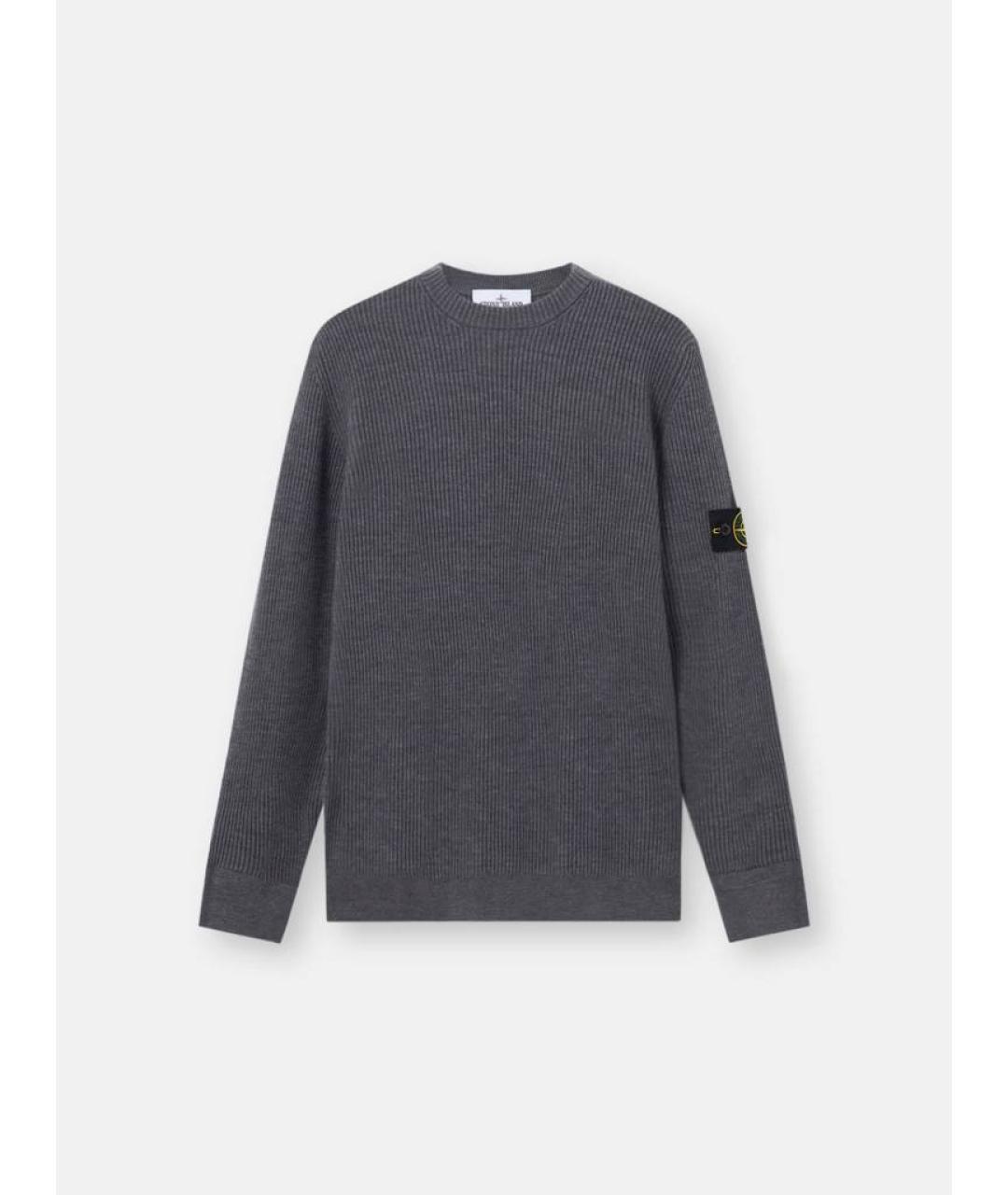 STONE ISLAND Серый шерстяной джемпер / свитер, фото 9