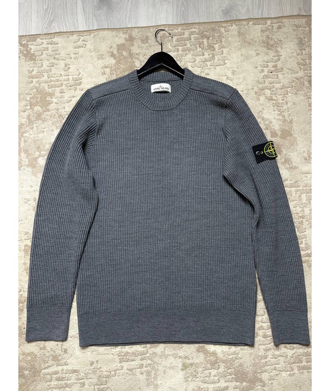 STONE ISLAND Серый шерстяной джемпер / свитер, фото 7