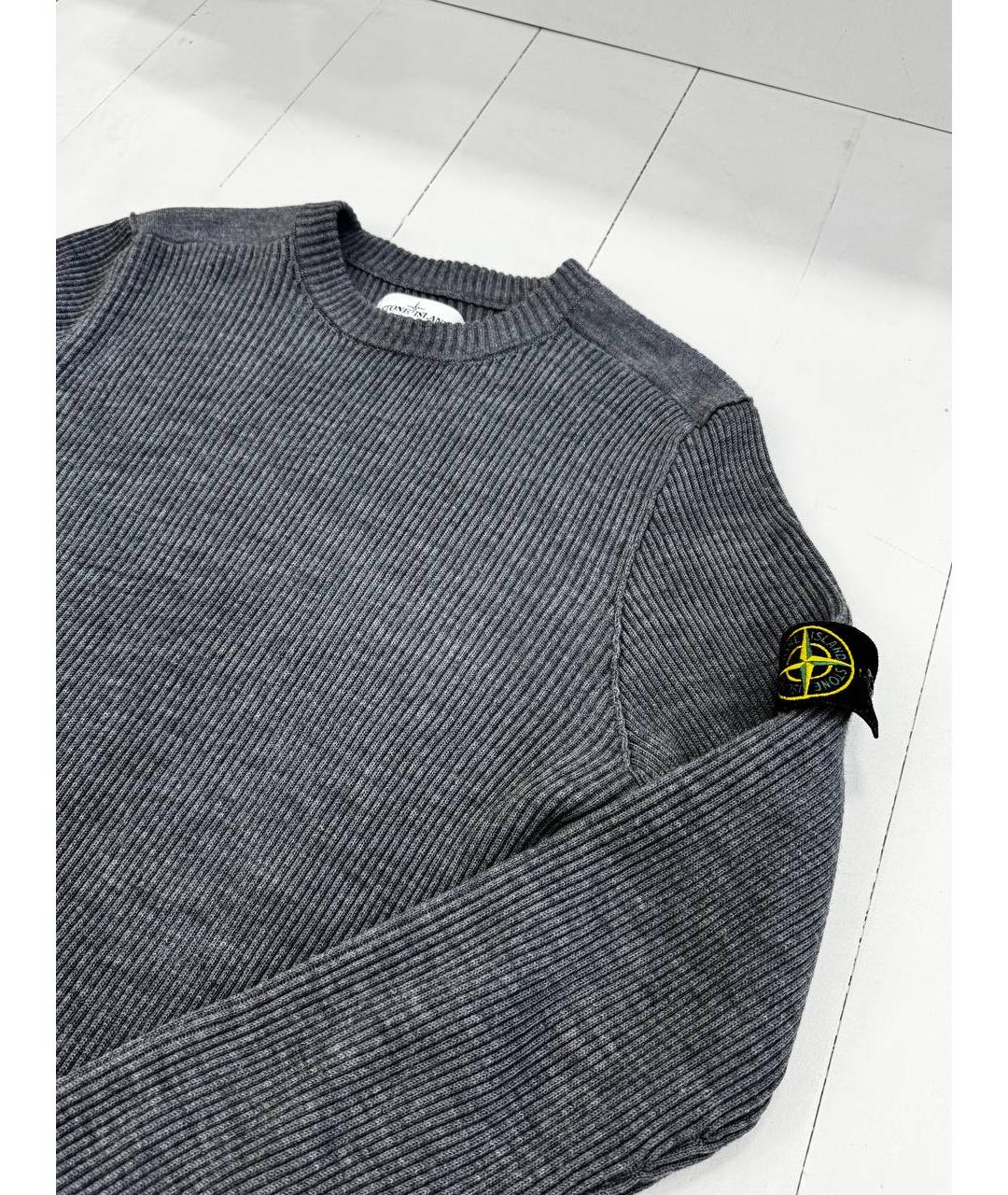 STONE ISLAND Серый шерстяной джемпер / свитер, фото 5