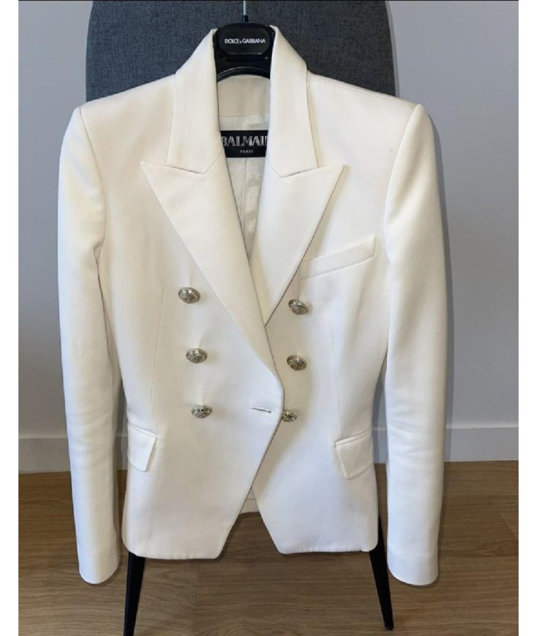 BALMAIN Белый шерстяной жакет/пиджак, фото 2