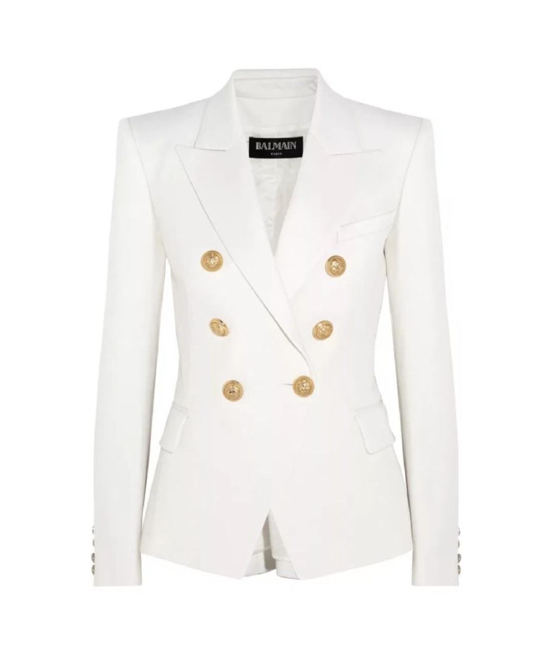 BALMAIN Белый шерстяной жакет/пиджак, фото 7
