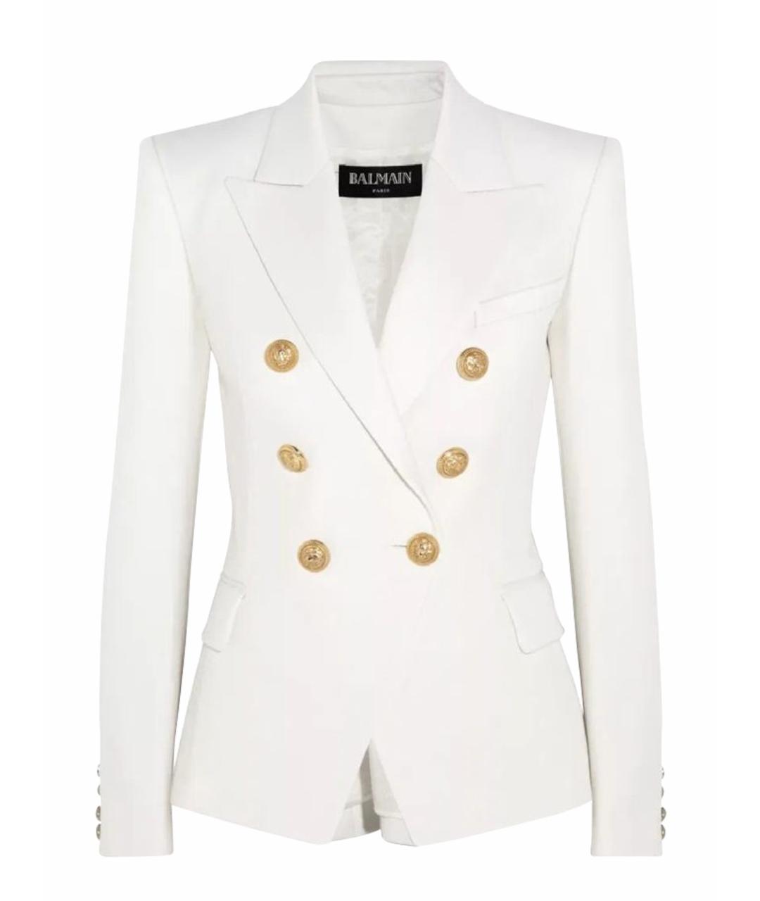 BALMAIN Белый шерстяной жакет/пиджак, фото 1