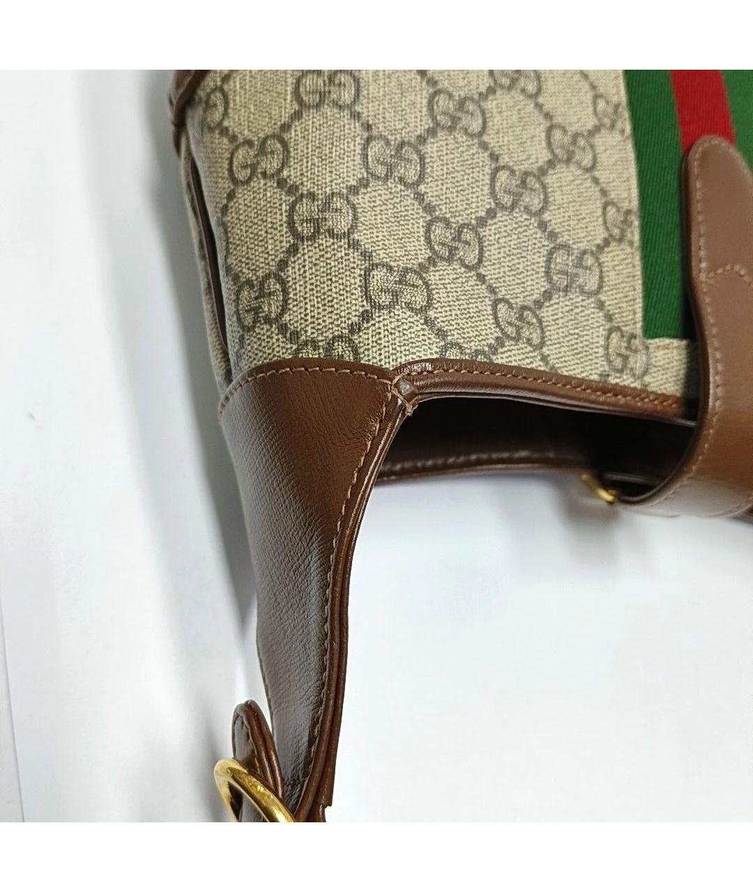 GUCCI Коричневая кожаная сумка с короткими ручками, фото 8