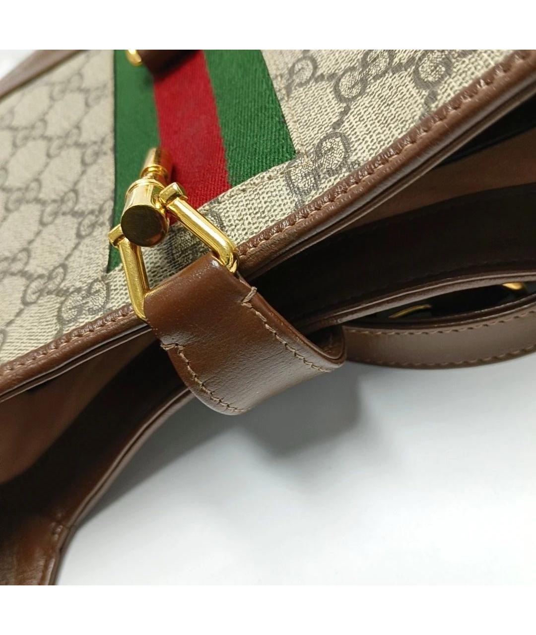 GUCCI Коричневая кожаная сумка с короткими ручками, фото 5