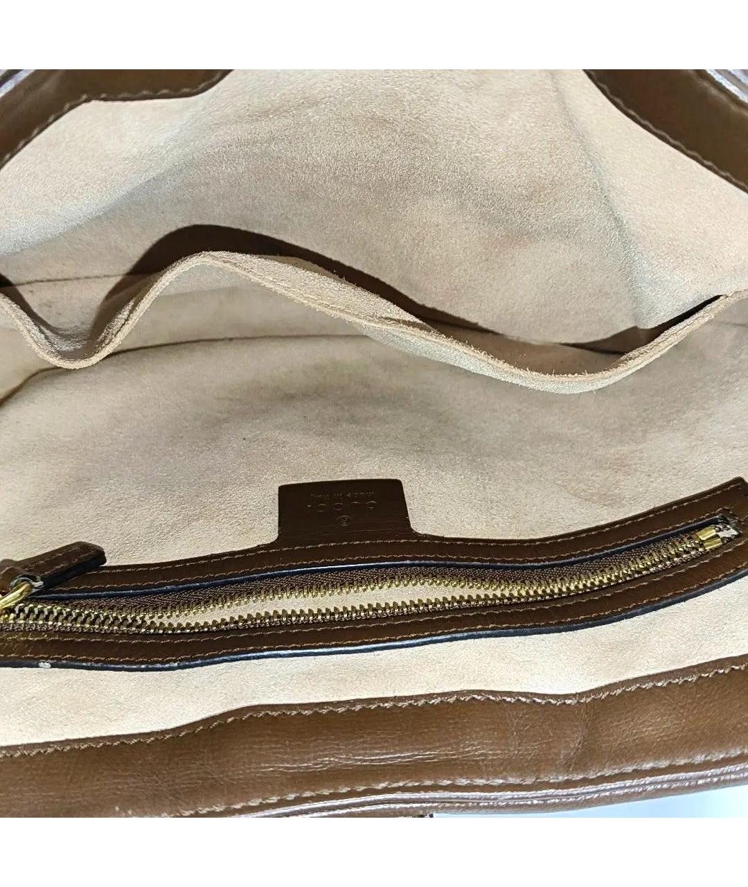 GUCCI Коричневая кожаная сумка с короткими ручками, фото 4