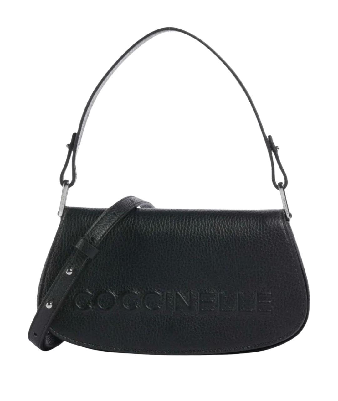COCCINELLE Черная кожаная сумка через плечо, фото 1