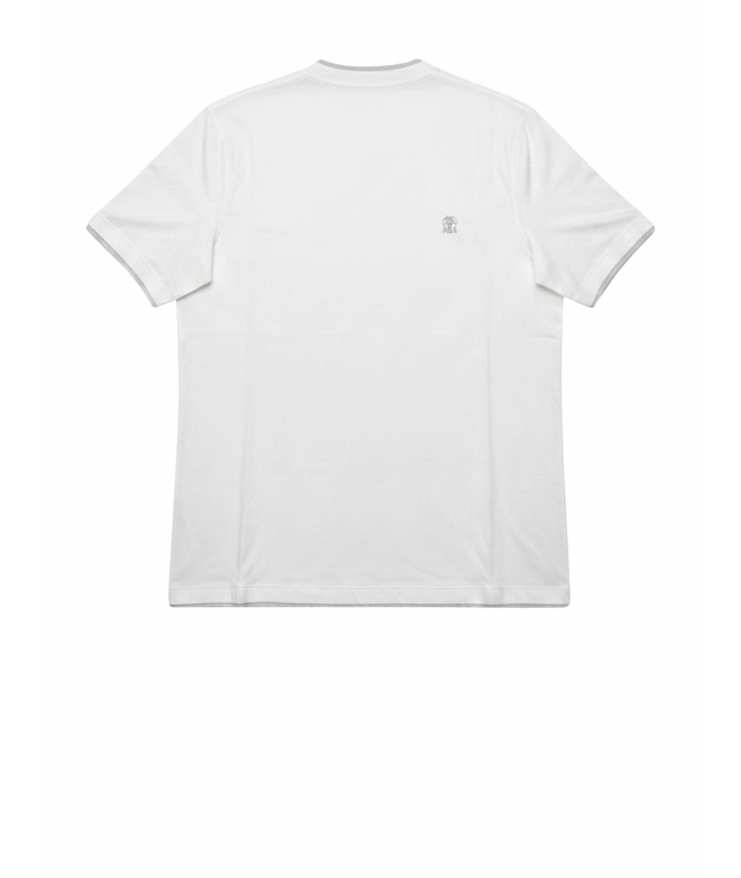 BRUNELLO CUCINELLI Белая хлопковая футболка, фото 1