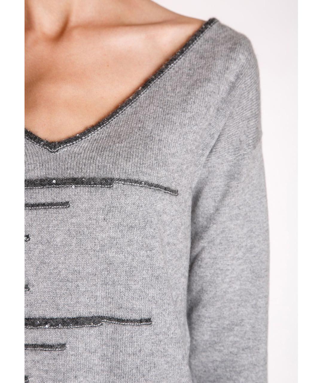 D.EXTERIOR Серый кашемировый джемпер / свитер, фото 4