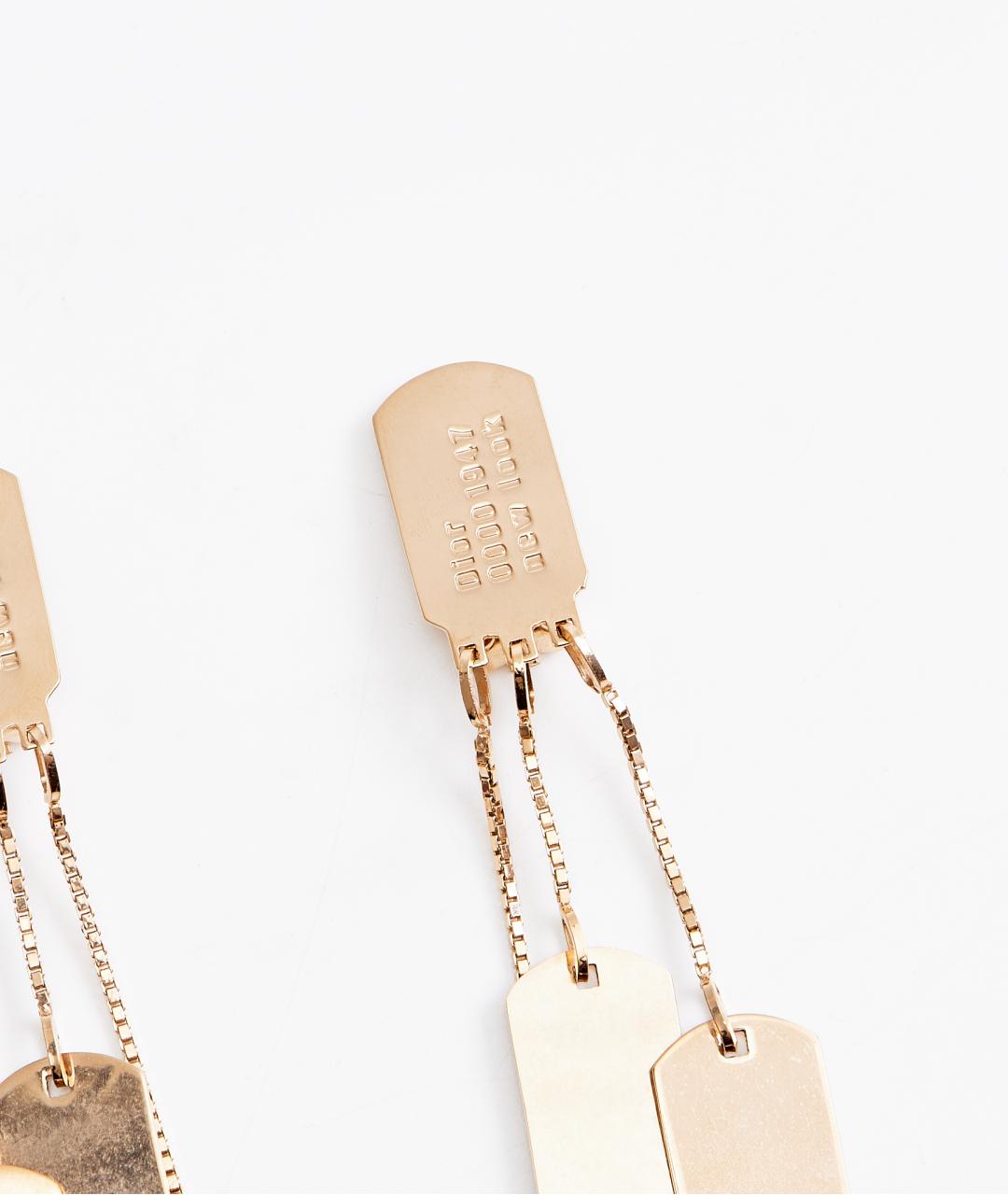 CHRISTIAN DIOR Золотые металлические серьги, фото 4