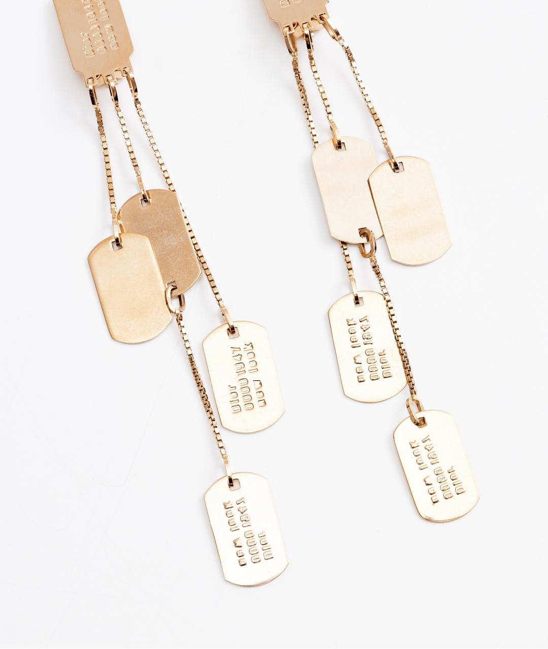 CHRISTIAN DIOR Золотые металлические серьги, фото 3