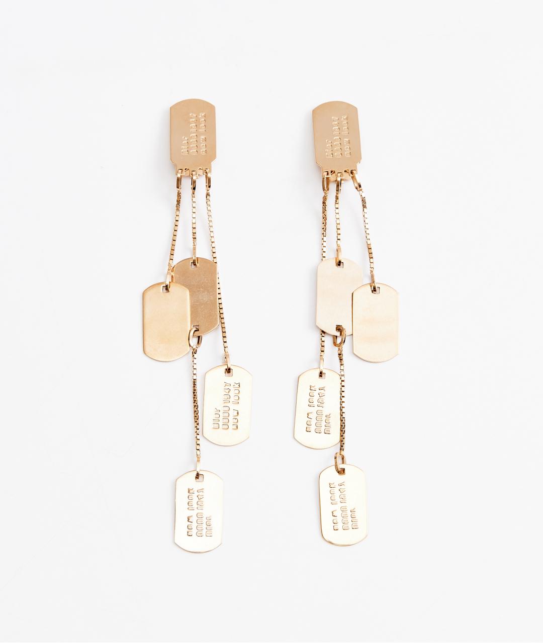 CHRISTIAN DIOR Золотые металлические серьги, фото 7