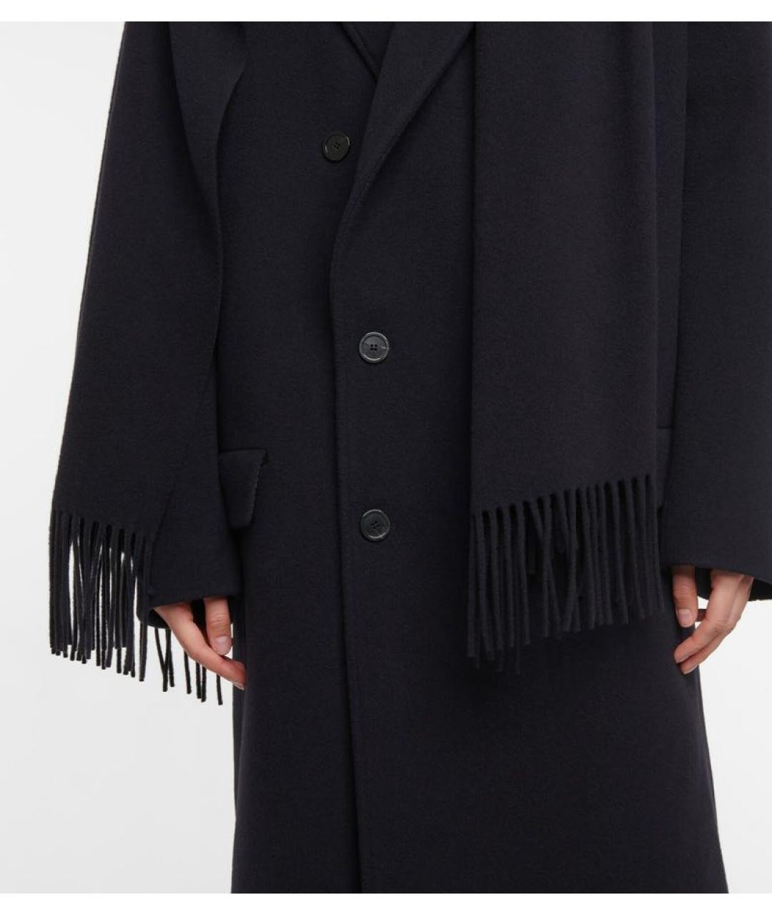 BALENCIAGA Темно-синее шерстяное пальто, фото 5