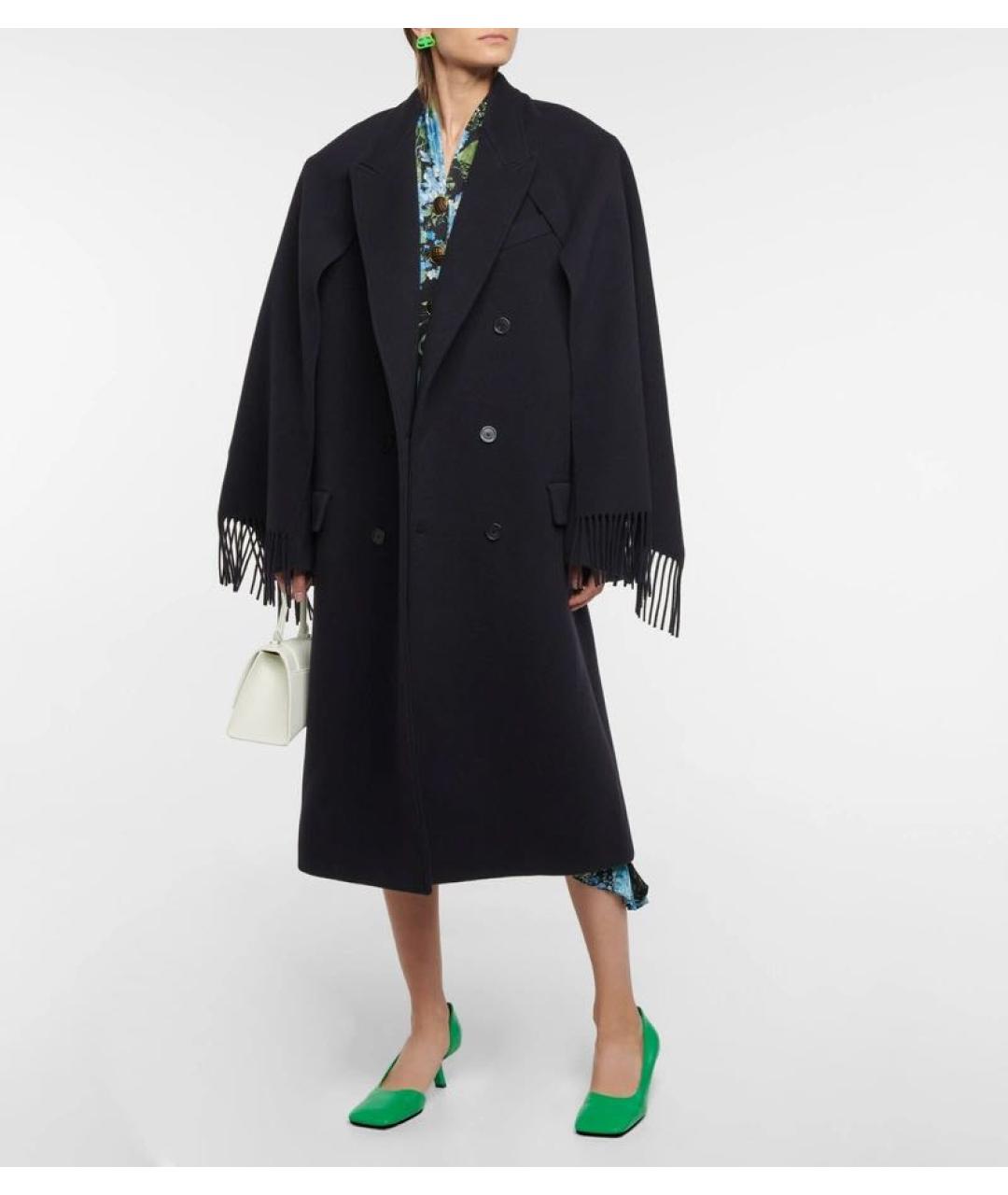 BALENCIAGA Темно-синее шерстяное пальто, фото 4