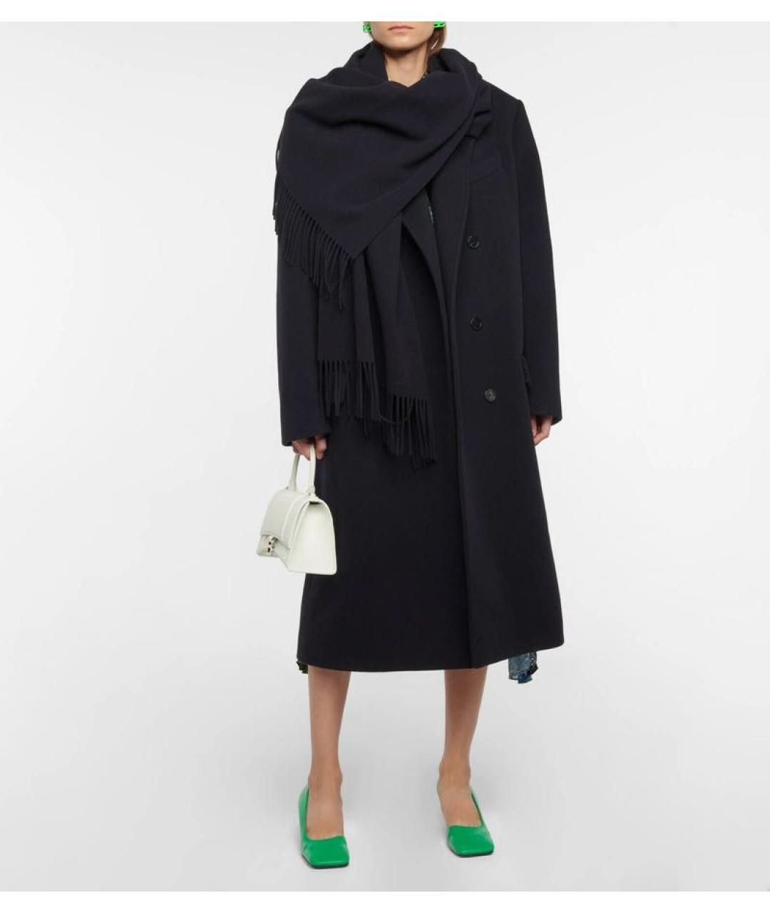 BALENCIAGA Темно-синее шерстяное пальто, фото 3