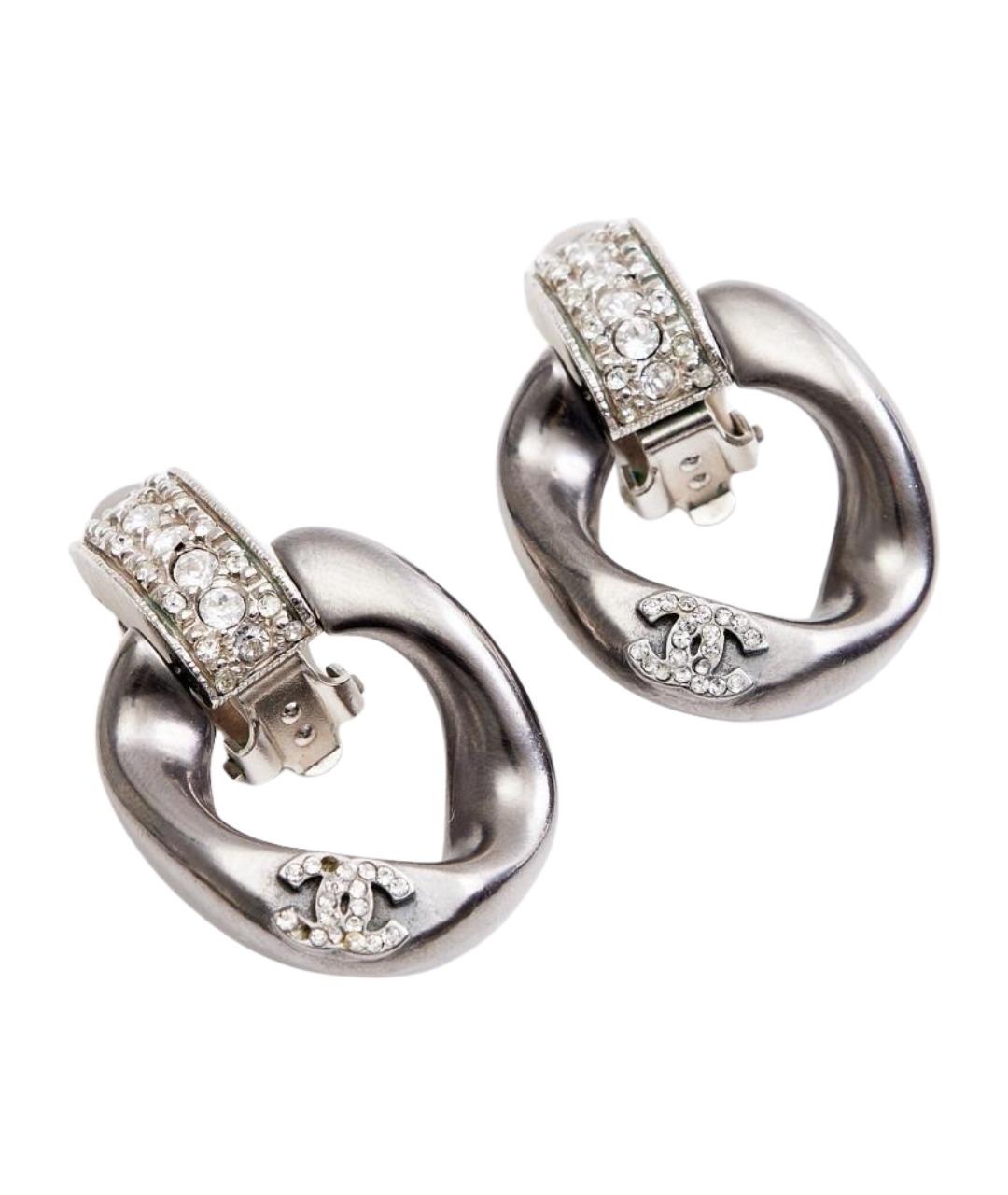 CHANEL Серебряные металлические клипсы, фото 1