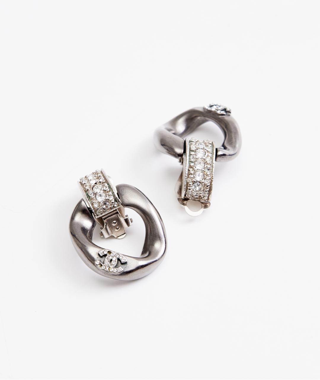 CHANEL Серебряные металлические клипсы, фото 2