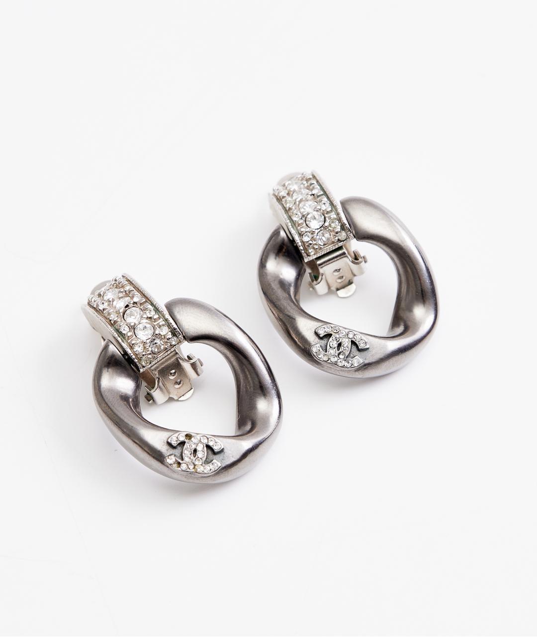 CHANEL Серебряные металлические клипсы, фото 6