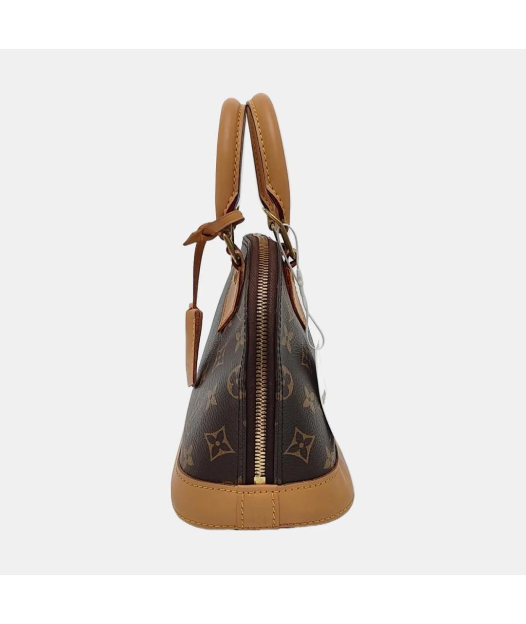 LOUIS VUITTON Коричневая кожаная сумка с короткими ручками, фото 2