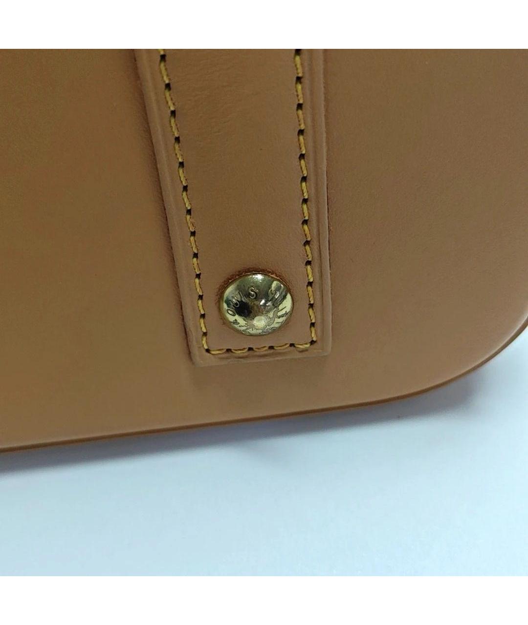 LOUIS VUITTON Коричневая кожаная сумка с короткими ручками, фото 6