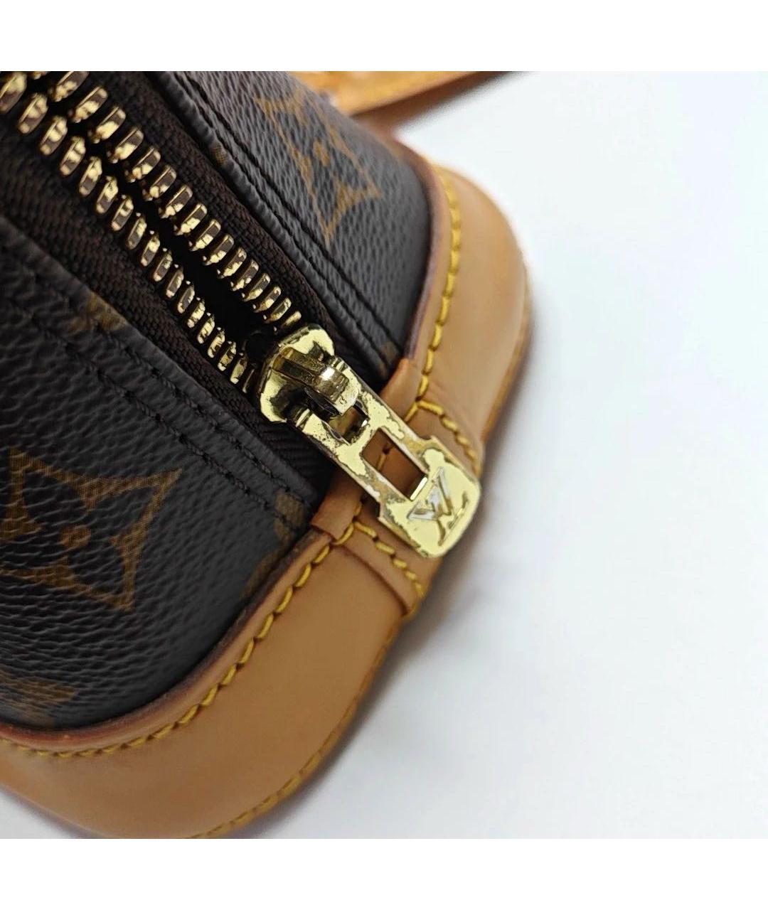 LOUIS VUITTON Коричневая кожаная сумка с короткими ручками, фото 8