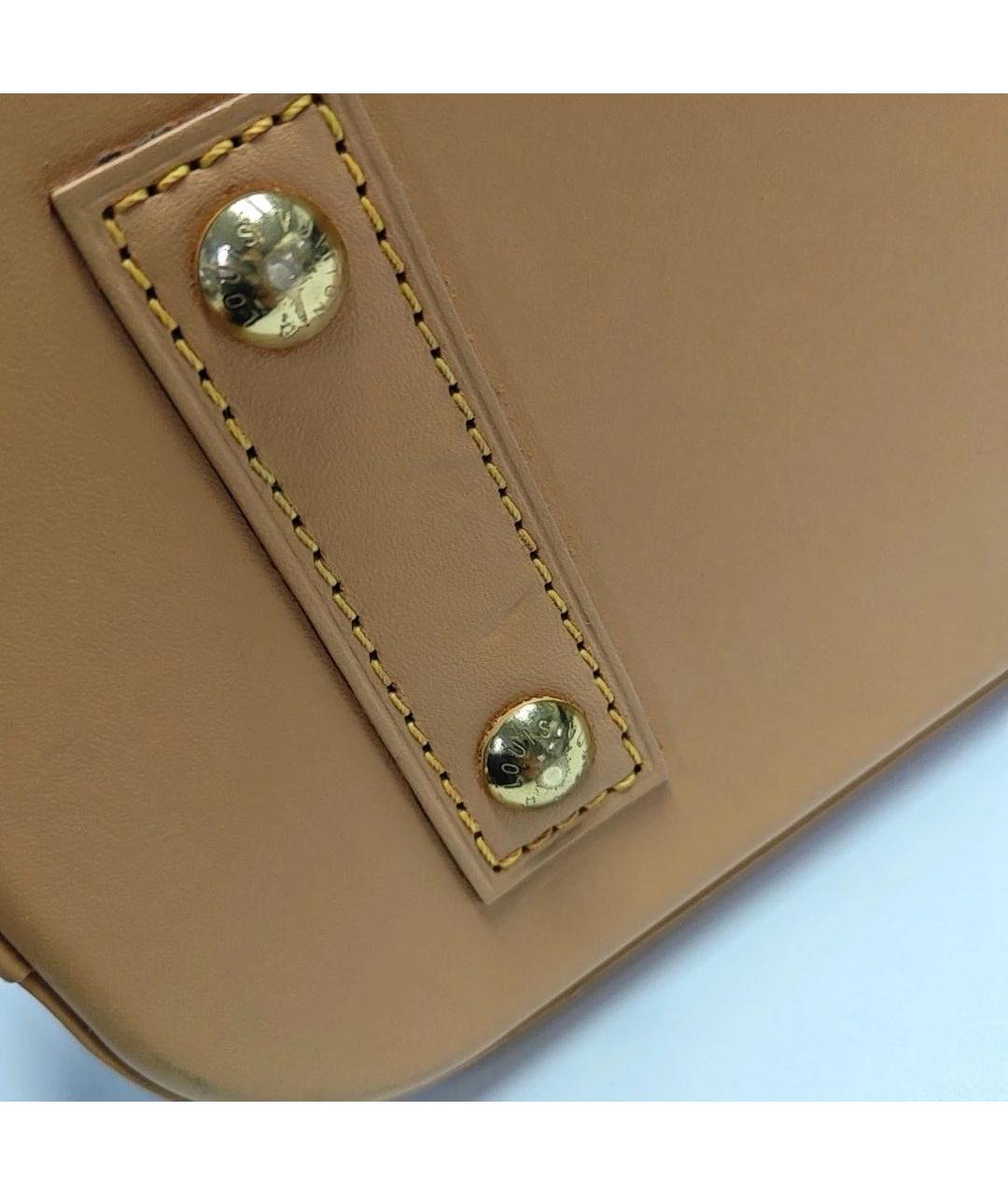 LOUIS VUITTON Коричневая кожаная сумка с короткими ручками, фото 7