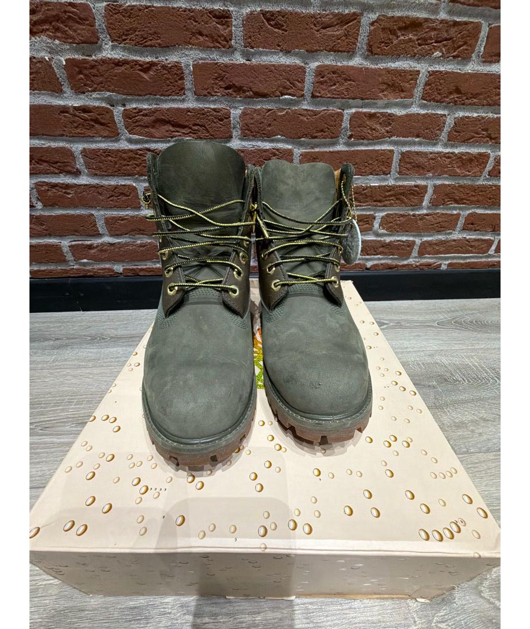 TIMBERLAND Хаки нубуковые высокие ботинки, фото 2