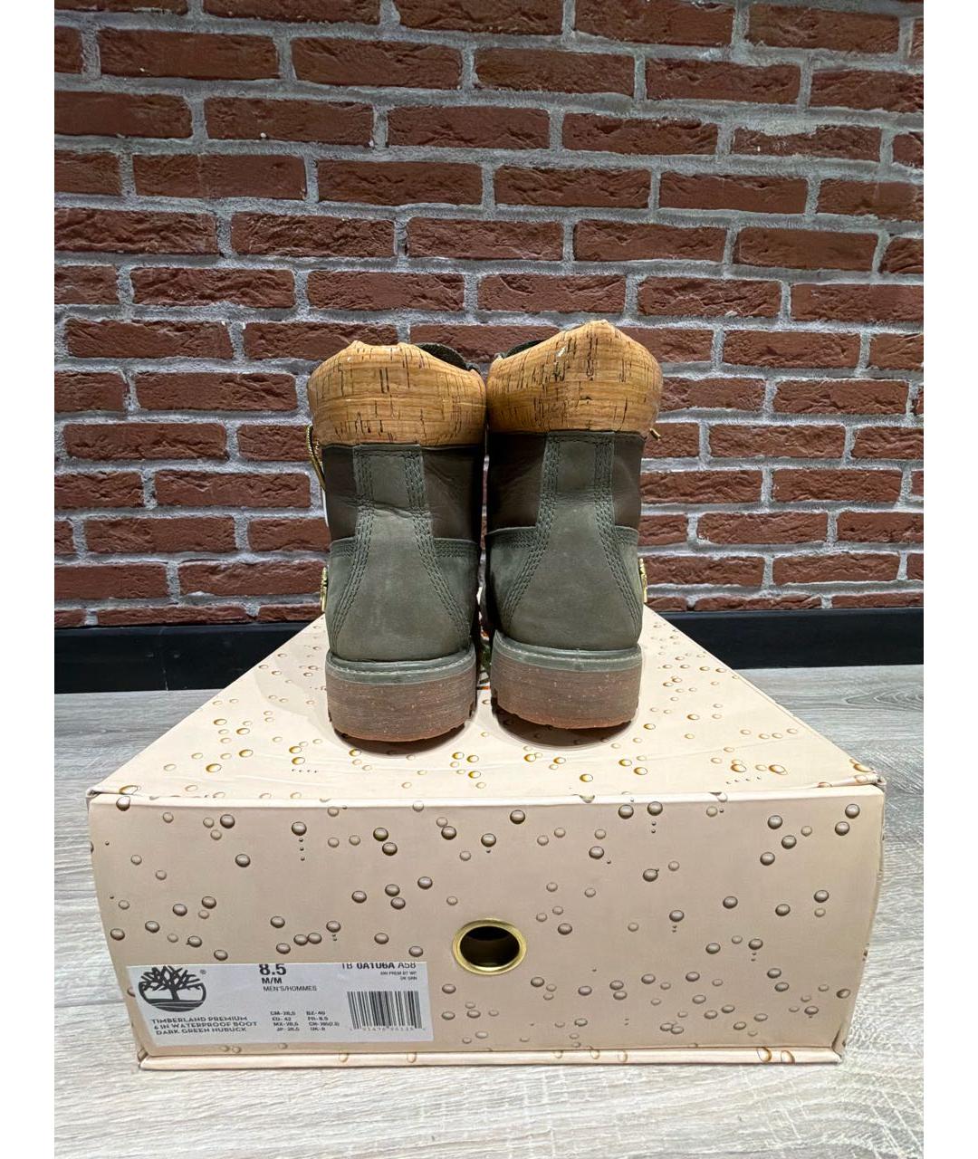 TIMBERLAND Хаки нубуковые высокие ботинки, фото 4