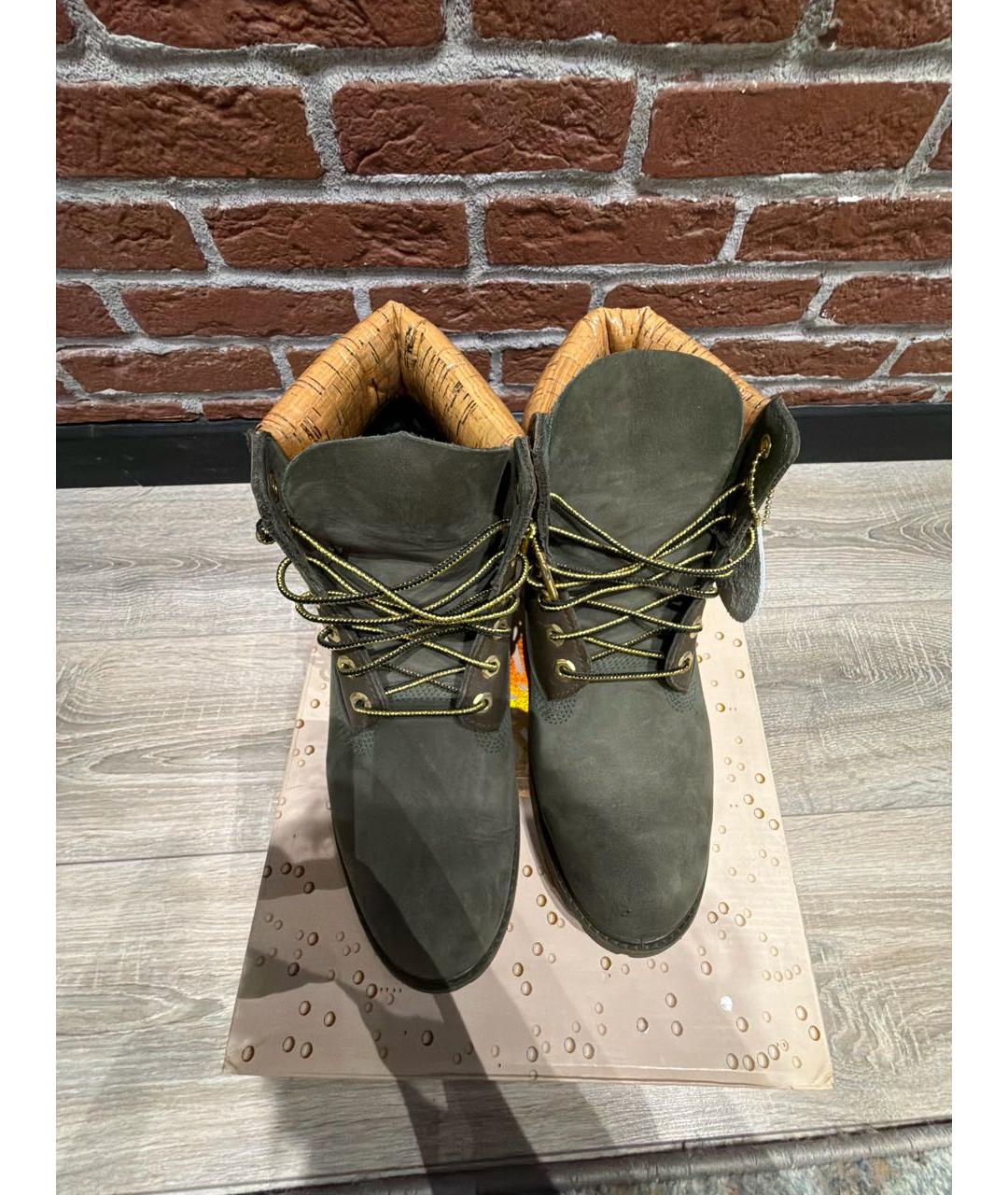 TIMBERLAND Хаки нубуковые высокие ботинки, фото 3