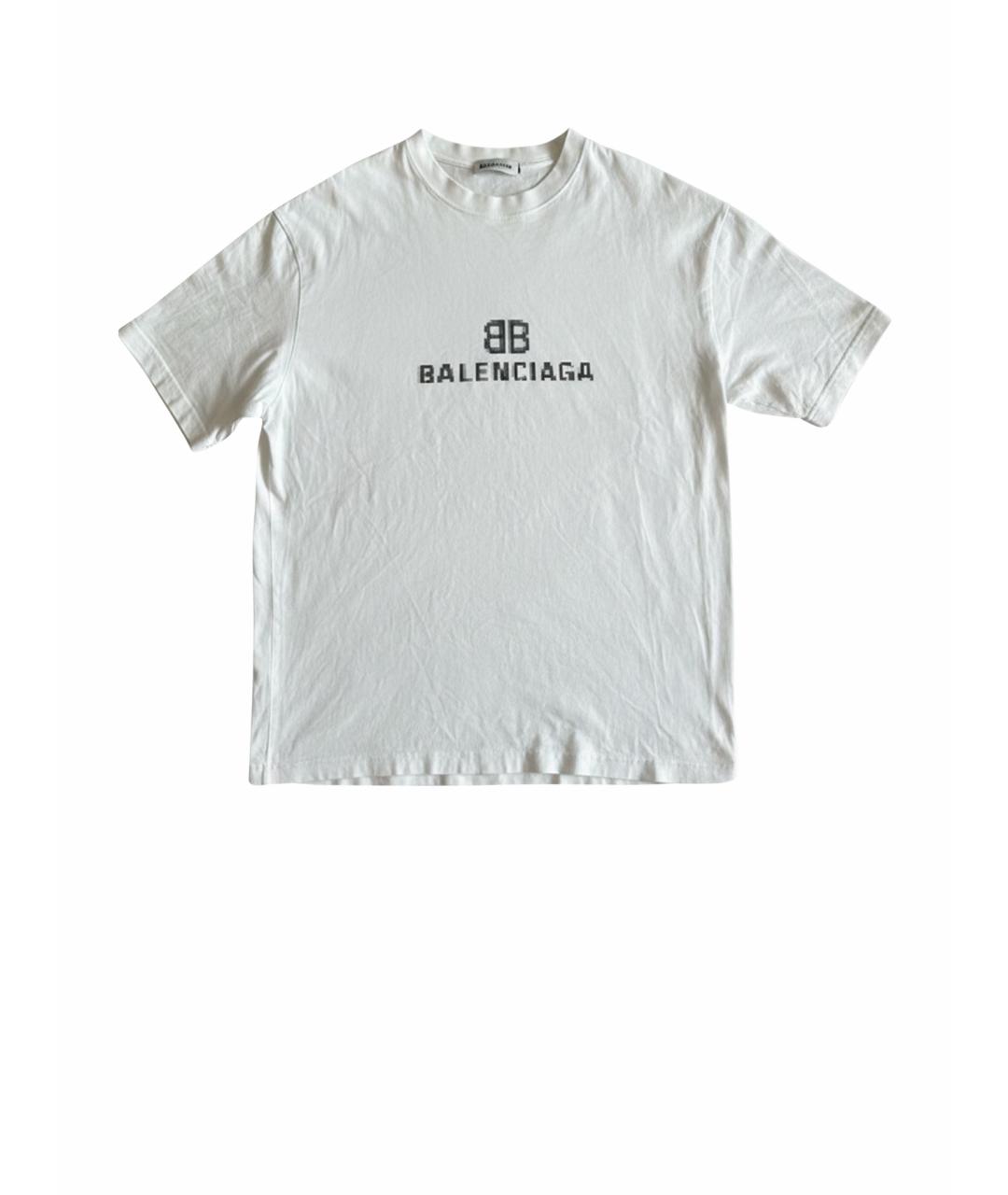 BALENCIAGA Белая хлопковая футболка, фото 1