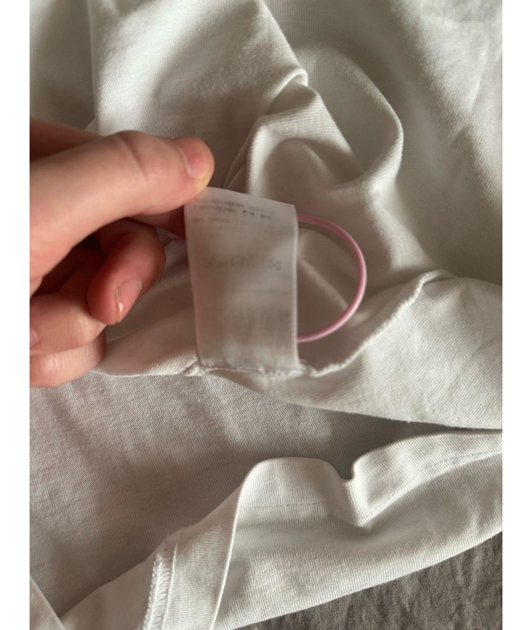 BALENCIAGA Белая хлопковая футболка, фото 5