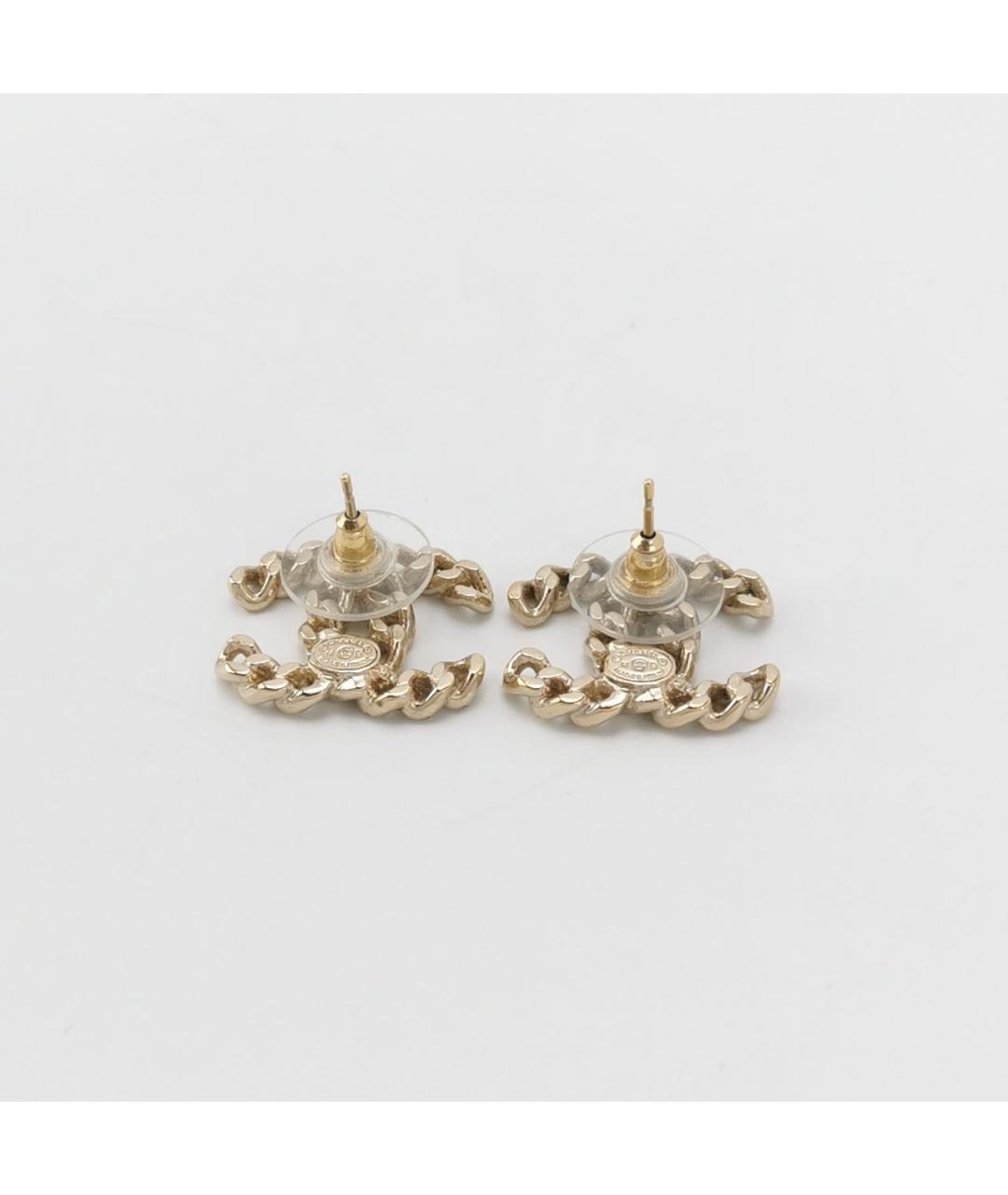 CHANEL Золотые металлические серьги, фото 2